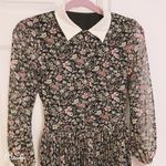 Japanese Pleaded Multicolored Floral Collar Dress Size XS Photo 3