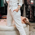 BURU Small Josephine Jumpsuit in White Painter’s Utility Boiler Suit Photo 0