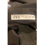 ZARA Straight Leg High Rise Slit Crop Career Trousers Flat Zip Up Front 4 Black Photo 5