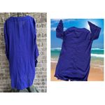 Swim 365 Button Front Cover Up Sz 18 20 Sapphire Blue Gauze Patio Dress… Photo 2