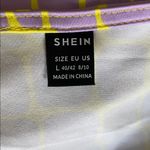 SheIn Animal Print Top Womens Sz Large Yellow Purple Stretch Sweetheart Neck Photo 5
