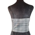 Haute Monde Bustier Top Black White Plaid Pattern Cropped Strappy Retro 90’s Photo 3