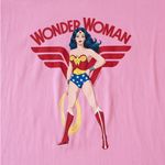 Port Authority Wonder Woman Graphic Tee – Pink V-Neck T-Shirt Size XL New Photo 1