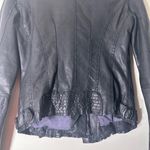 Andrew Marc  Lamb skin Leather butterfly lining moto jacket black size XS Photo 7