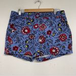 Loft Blue Floral 4in Chino Shorts Dress Shorts Womens 6 Red Yellow Boho Coquette Photo 0
