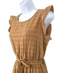 Velvet Heart  Tabatha Dress Ruffle Sleeveless Belted Tan Oat Size XS NWT Photo 3