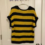 Andrea Jovine EUC Workshop  women’s black‎ yellow stripe thick knit sweater large Photo 3