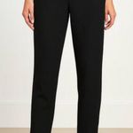 The Kooples Cropped Trouser Pants Women’s Large Black Wool Slim Fit Leather Trim Photo 0