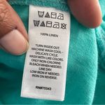 Isaac Mizrahi  | Aqua 100% Linen Button Down Blouse Sz M Photo 6