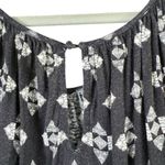 Free People Linen Blend Dazed Swing Crop Top Black White Geo Print, Size Large Photo 13