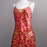 Victoria's Secret Victoria Secret Vintage 1990s scarlet red & gold lace 100% silk mini slip dress Photo 5