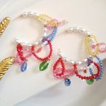 ZARA New!  Pearls & Gems Hoop Earrings Photo 2