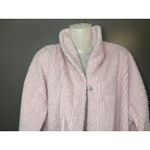 Romantic Concepts Sweater Womens L/XL Pink Chenille Fuzzy Cardigan Jacket USA Photo 1