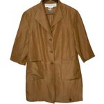 Doncaster Vintage Linen Silk Blend 3/4 Sleeve Tan Jacket Single Breasted size 12 Photo 0
