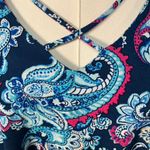 Chico's Paisley Floral 3/4 Sleeve Blouse Womens XL Spring Preppy Bright Photo 2