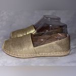 Banana Republic Gold Canvas Espadrille Flats Size 7 Jute Boho Chic Resort Wear Photo 5
