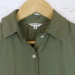 Max Studio Shirt Dress Womens XS Olive Army Green Utility Pockets Button SS Photo 4