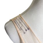 Free People  Embellished Beaded Sheer Sleeveless Mini Slip Dress Cream Large Photo 12