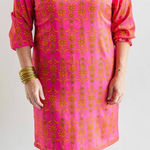 Vilagallo Allegra silk shift mini hot pink orange dress‎ size 38 $238 Photo 0