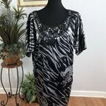 Bisou Bisou Dress 6 Batwing Sleeve Boho Vacation Embellished Boxy Neck Pullover Photo 0