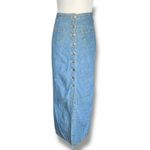 Vintage Anchor Blue Denim Maxi Skirt Button Front Pockets 90s Y2K Medium Wash Size XS Photo 1