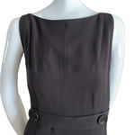 2000s Vintage M Siamo Brown Wool Belted Sheath Midi Dress Tailored Quiet Luxury Size 6 Photo 3