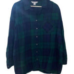 Old Navy The Classic Shirt Women’s XXL | Blue & Green Plaid Button-Down Photo 0