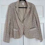  Size 3 Cream Cropped Blazer Lace Sequin Jacket‎ Formal Chicos Size XL Photo 7