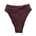 Aerie Womens High Cut Cheeky Bikini Swim Bottom Maroon Burgundy Size M Photo 0