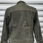 Ruby Rd Petite Womens Beaded Denim Jacket 10P Green Zip Embellished Boho Western Photo 6