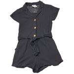 Princess Polly  Short Sleeve Black Ashens Romper Size 2 Photo 2