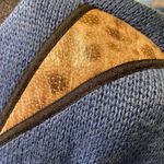 Beiar Norway Vintage blue and Black wool sweater with snakeskin patch Small Photo 13