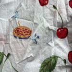 Nick & Nora  Nightshirt S/M White Cherry Print‎ Cotton Button Front Sleep Shirt Photo 2