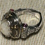 Konstantino Sterling Silver & 18K Gold Mother of Pearl & Pink Tourmaline Ring Size 6 Photo 9