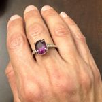 Amethyst New Oval Sterling Silver Ring Size 7 Photo 4