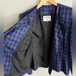 Vintage Kasper ASL Black Button Plaid Blazer Blue Green Purple Grunge Size 8 Photo 7