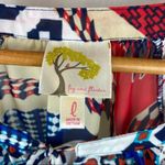 Anthropologie Multi Print Boho Peasant 3/4 Length Sleeve Top By Fig & Flower L Photo 3