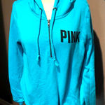 PINK - Victoria's Secret Victorias Secret PINK Vintage Half Zip Blue Hoodie Sweatshirt Photo 0