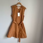 3.1 Phillip Lim NEW   Belted Cottonblend Poplin Mini Dress - Camel Photo 2