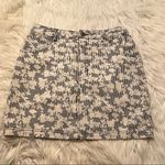 BDG  Denim Mini Skirt Blue White Stripes Floral Photo 3