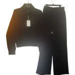 REORIA Women’s Two piece Sweatshirt Sweatpants Lounge Wear Black Size Small Photo 0