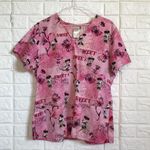 Disney  Minnie Mouse sweet butterflies scrubs top‎ women's size M Photo 1