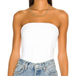 525 America  White Tube Top LARGE Long Strapless Bodycon Bandeau Revolve $68 NEW Photo 0
