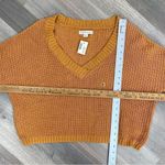 Aeropostale Waffle Knit V-neck Sweater Mecca Gold Medium Long Sleeve Photo 9