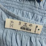 Madewell  Women's Smocked Boatneck Cotton Linen Blend Tank Top L Large Blue New Photo 6