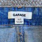 Garage  Medium Blue Stretch Denim Full Zipper a circle Pull Mini Skirt Size S Photo 4