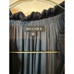 William B  Women's Black Polyester Long Sleeve V-Neck Ruffle Midi Dress Size M Photo 3