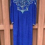 Jovani Vintage Silk Beaded Long Sleeve Gown Photo 0