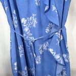 Croft & Barrow  Plus Size 1X Dress Blue Floral Ruffle Faux Wrap Fairy Whimsy 1515 Photo 5
