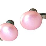 Vintage Retro Barbie Pink Circle Screw On Earrings Costume Jewelry Photo 0